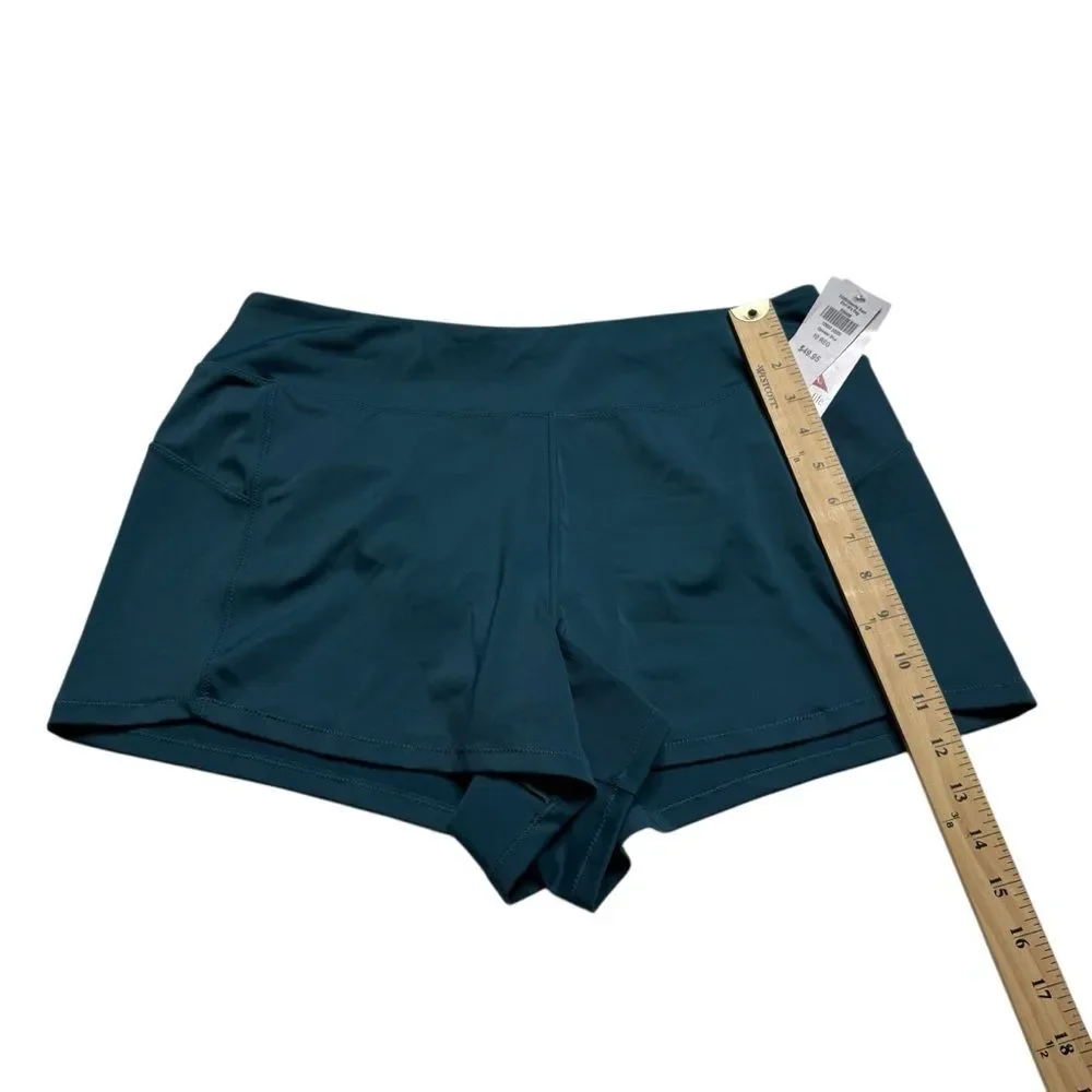 NWT LL Bean UPF 50+ UV Protection Lycra Swim Shorts Athletic Deepwater Blue 10